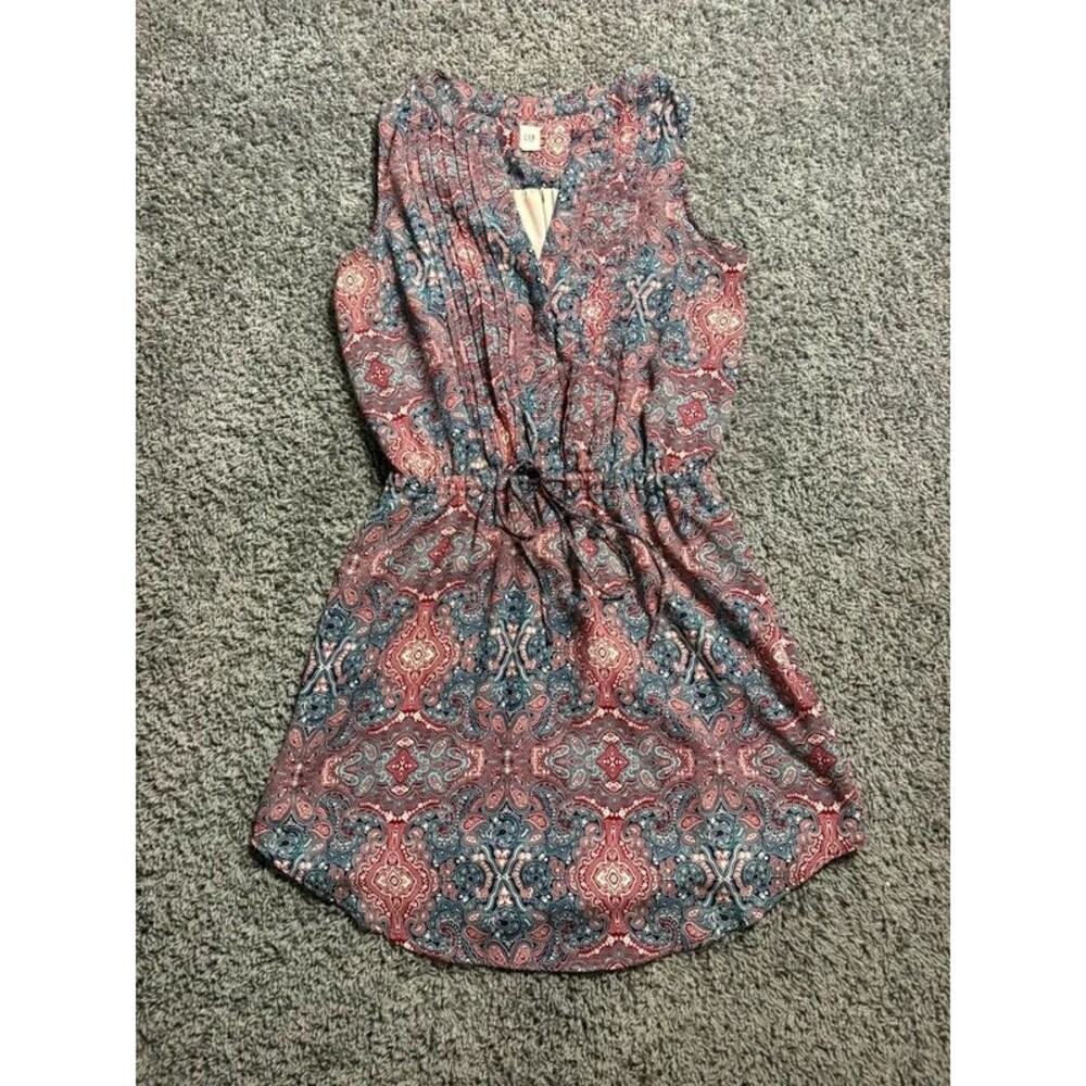 Gap Sleeveless Paisley Drawstring Mini Dress